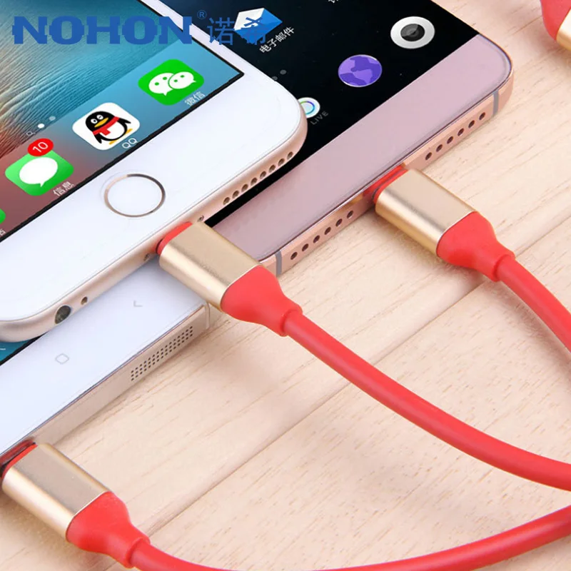 NOHON Micro Тип usb C 8 pin 3 2 в 1 Зарядное устройство Шнур для iPhone 7 6 S плюс X iOS Android samsung Xiaomi
