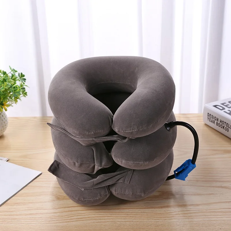 Air Cervical Neck Massage Pillow Inflatable Soft Relaxation Stretcher Pain Relief Head Back Traction Adjustable Brace Device | Дом и сад
