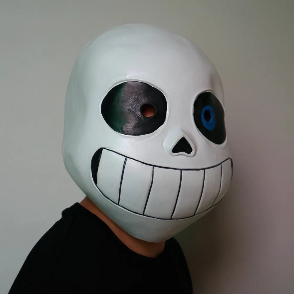 Детский крутой Скелет Undertale Sans Косплей латексный череп Хэллоуин косплей головной