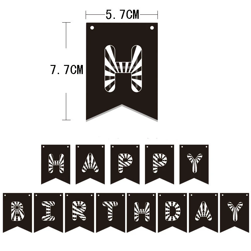 1 компл. Черный картон флаг с днем рождения баннер овсянка мальчик девочка