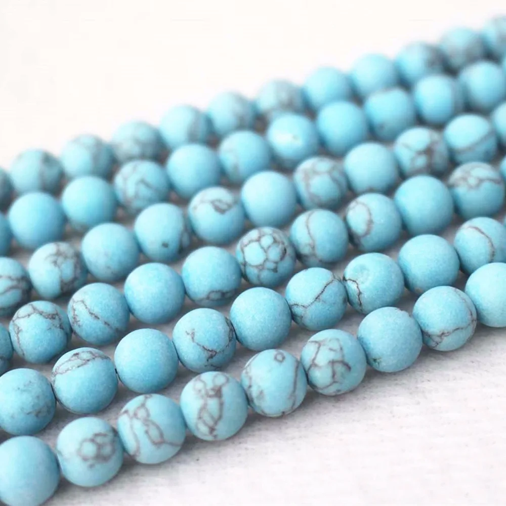 Круглые матовые шарики Howlite 4 мм 6 8 10 12 14 Матовые для изготовления ювелирных