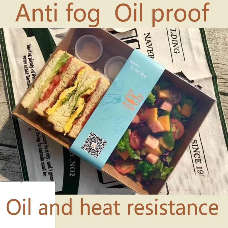 

kraft paper gift box with clear window food box Gift 50 pcs/lot 2100ml container