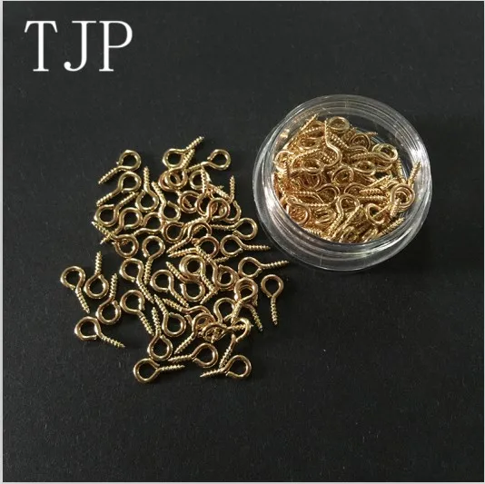 Gold TJP 100 шт./лот DIY Ювелирные изделия Аксессуары Коготь гвозди сплав Материал 4 мм диаметр родиевое покрытие кулон Отдел изготовления - Цвет: Gold
