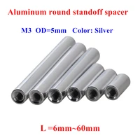 10pcs m3 aluminum silver column m36810121520253035374050mm aluminum round standoff spacer spacing screw rc parts