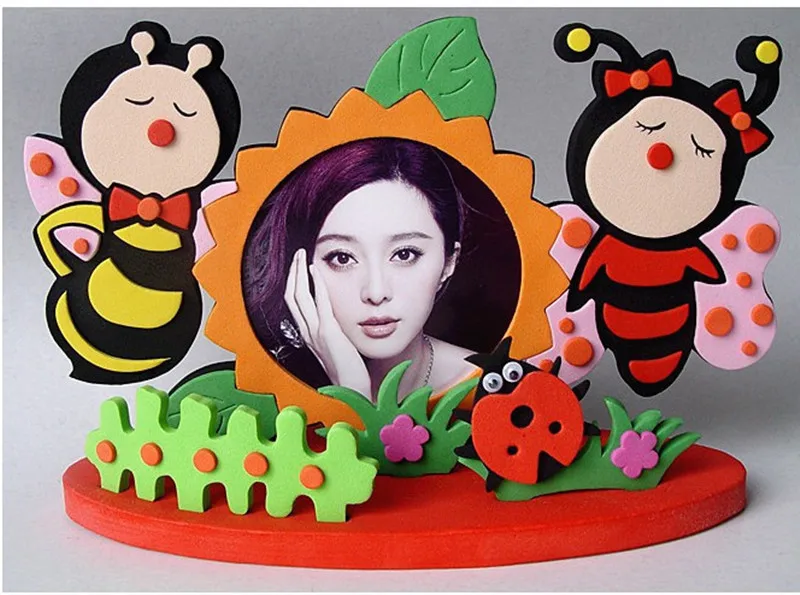 Happyxuan 4 шт./лот DIY художественные и ремесленные наборы материал для детей EVA швейная сумка фоторамка детский сад Развивающие игрушки для девочек