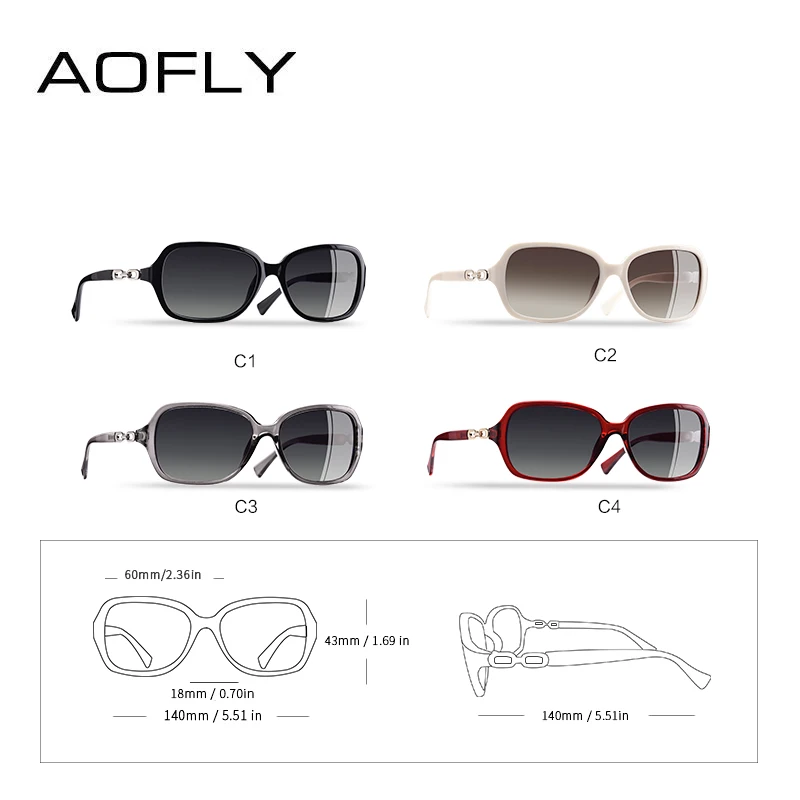 Женские солнцезащитные очки AOFLY с градиентными линзами