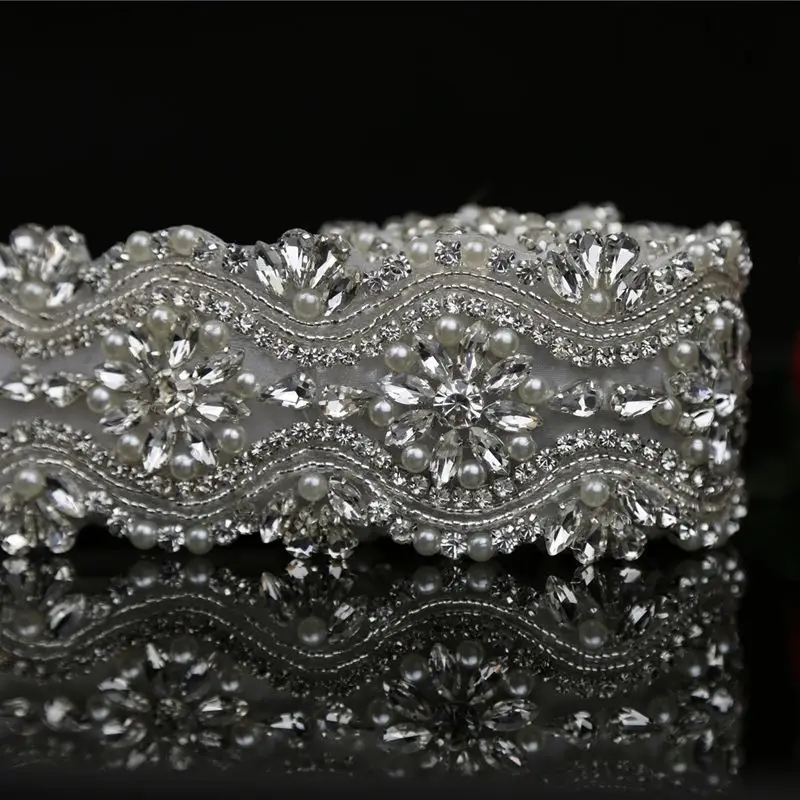 11 &quotхрустальные стразы жемчужная Свадебная аппликация отделка для свадебных
