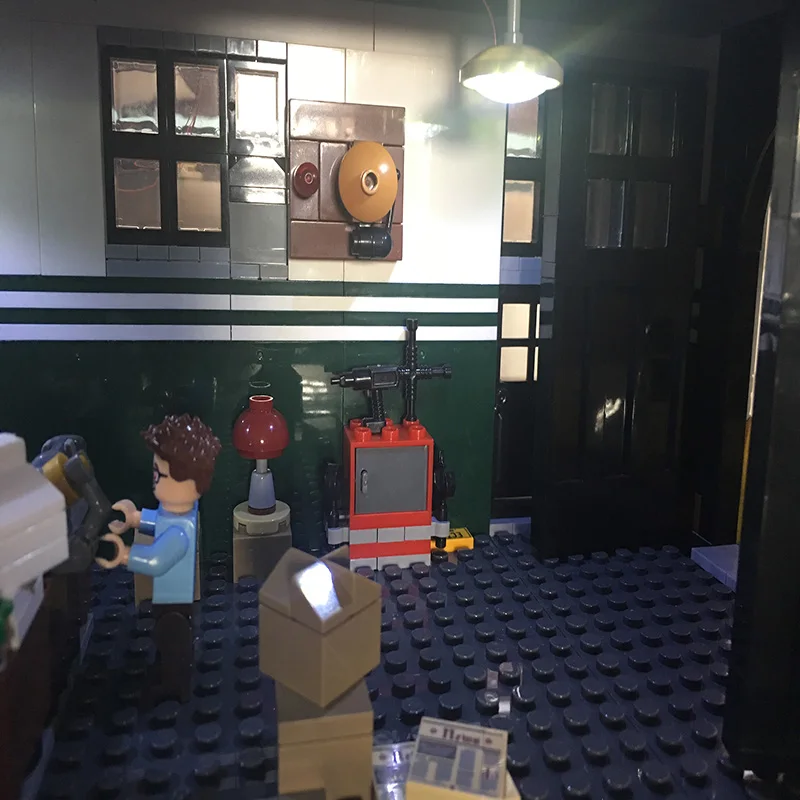 Светодиодный светильник совместимый с Lego Building City Street 75827 для пожарного дома 16001