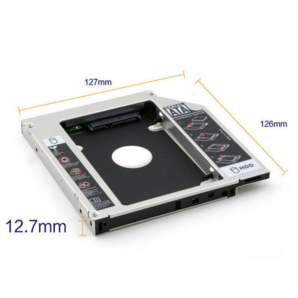 Новый универсальный 12 7 мм SATA 2nd SSD HDD жесткий диск Caddy для DVD ROM CD Optical Bay|Жёсткие