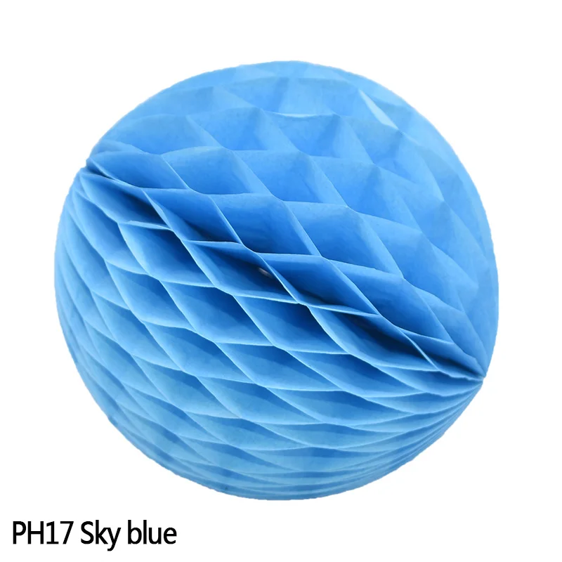 PH17sky blue 5 шт./2/4/6/8 ''ячеистая структура мяч Бумага цветок Фонари для Одежда для свадьбы, дня рождения ткани Бумага сотовые шары Baby Shower Рождественский Декор - Цвет: PH17sky blue