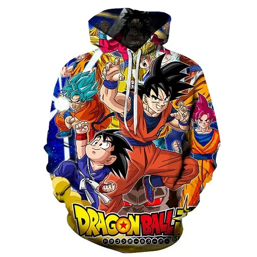 Новые nime толстовки Dragon Ball Z толстовки с капюшоном и карманами Goku 3D цифровая печать для мужчин и женщин с длинным рукавом новая Толстовка S-6XL - Цвет: AFKH3415
