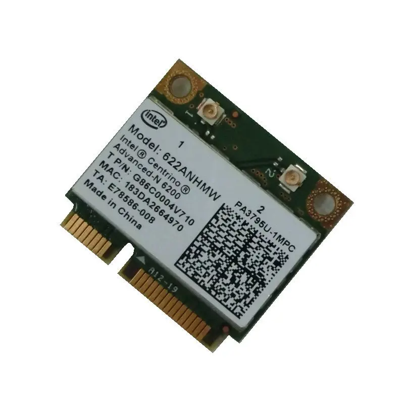 Intel Centrino Advanced N 6200 622ANHMW 6200AGN half Mini PCI E 300 Мбит/с Двухдиапазонная 2 4G/5 ГГц Wi Fi