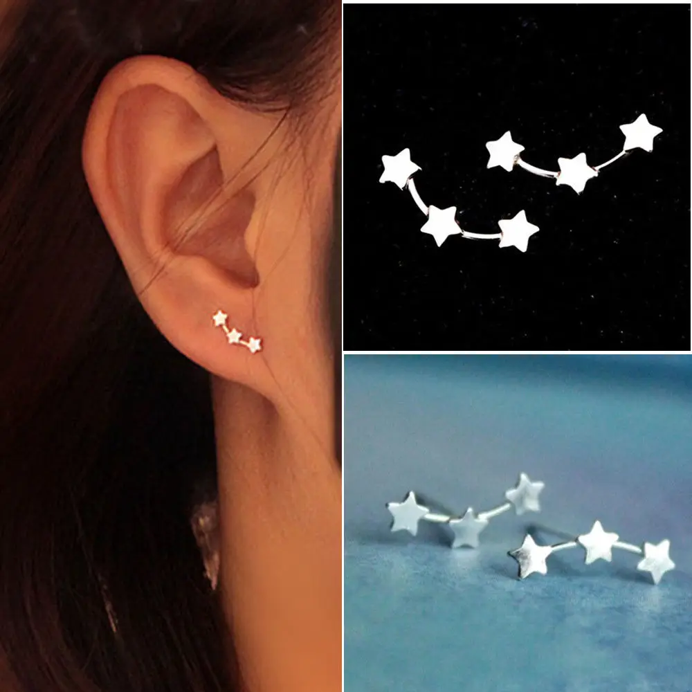 Популярные Модные женские антиаллергенные посеребренные серьги гвоздики с