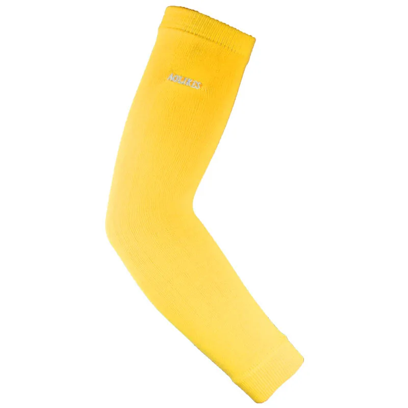 Yellow AOLIKES 1 шт. гетры для рук эластичные баскетбольные рукава волейбольные повязки дышащие велосипедные налокотники Поддержка сжатия - Цвет: Yellow