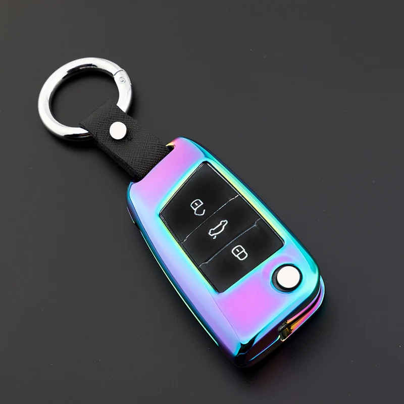 Цинковый сплав + кожа автомобиля дистанционного ключа крышка чехол Брелок для