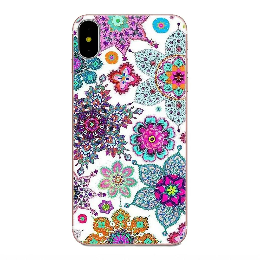 Цветочный Цветок Мандала хна мягкая защитная для Galaxy Alpha Core Note 2 3 4 S2 A10 A20 A20E A30 A40 A50