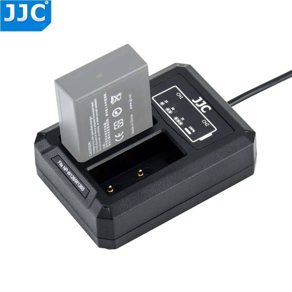 JJC USB Dual Батарея путешествия Зарядное устройство для цифровой фотокамеры Fuji Fujifilm NP-W126 NP-W126S X-T3 X100F X-H1 X-Pro2 X-Pro1 X-T2 X-T1 X-T30 X-T20
