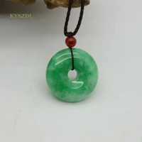 kyszdl free shipping new without tags fashion jewelry 35mm round natural green stone pendant fashion jewellery