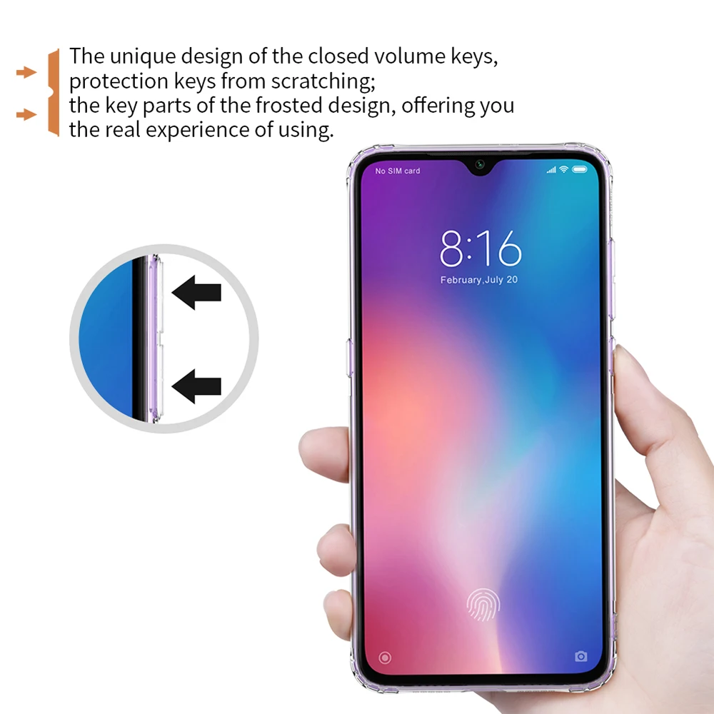 Мягкий чехол Nillkin из ТПУ для Xiaomi Mi 9 / оригинальный тонкий прозрачный защитный