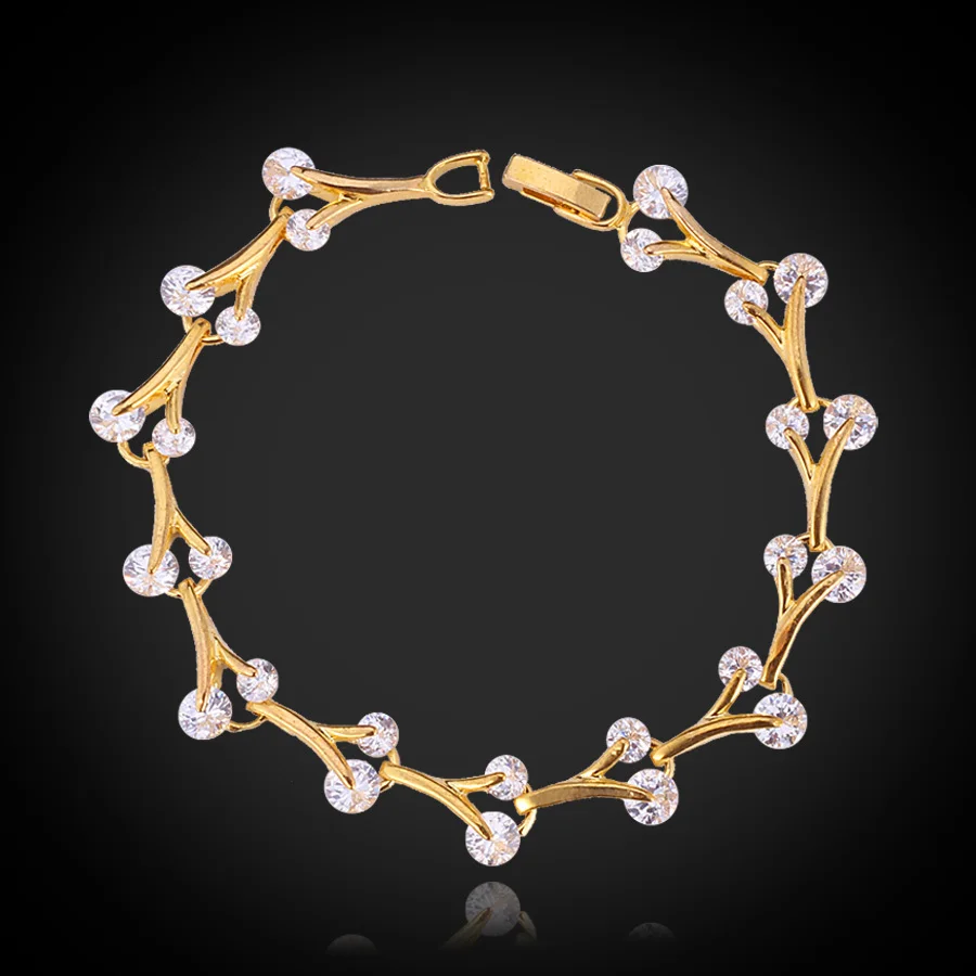 

New Girls Cute Bracelet Brand Gold Color Top Quality Cubic Zircon Bracelet Chain Fashion Jewelry For Women H306