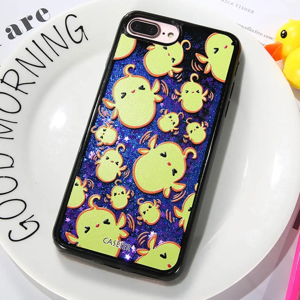 Caseier жидкость телефон чехол для iPhone 6 6s 7 8 Plus блеск зыбучие пески X 3D рельеф модные