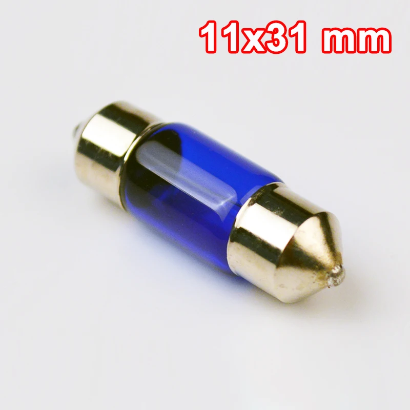 Flytop 10 шт. FESTOON натуральное голубое стекло 31 мм 36 39 41 44 C5W 12V5W SV8.5 супер белая
