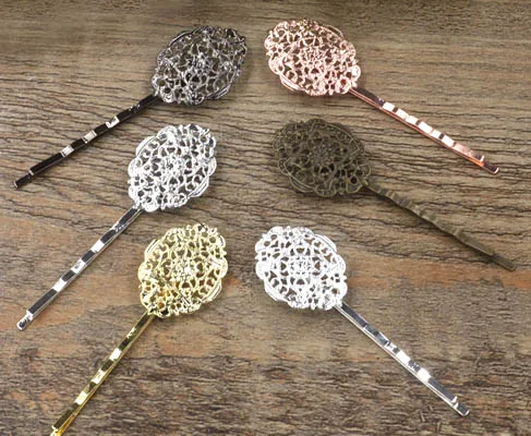 Заколки невидимки пустые винтажные 20 х27 мм|hairpin base|hair clip findingsaccessories jewelry |