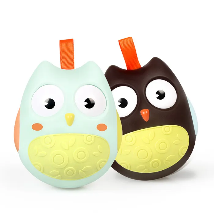 2pcs owl tumbler Babytry милый кивнув кукла "Сова" переносные детские погремушки кольцо колокольчик сладкий неваляшка игрушка-неваляшка для новорожденных Обучающие Brinquedo - Цвет: 2pcs owl tumbler