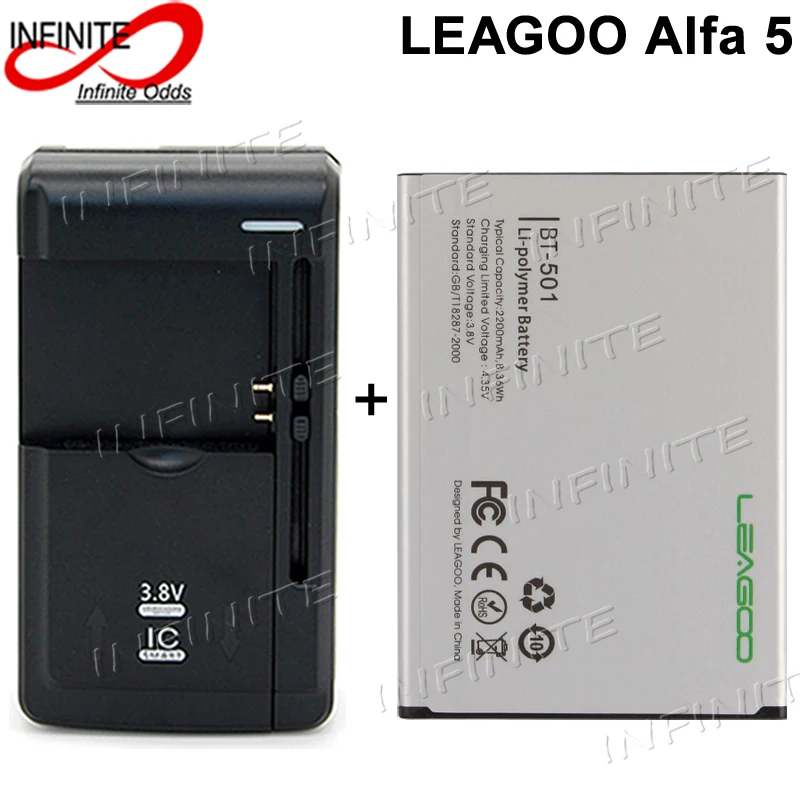 Аккумулятор LEAGOO Alfa 5 BT 501 Высококачественный аккумулятор 2200 мАч + универсальное