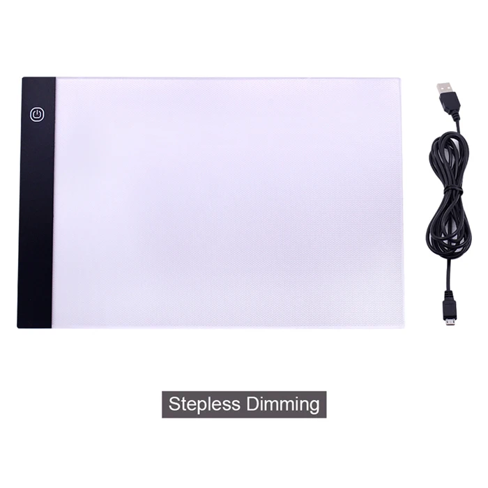 Stepless Dimming CHIPAL Плавная тусклая A4 планшетный компьютер светодиодный рисунок панель с подсветкой калькирование, копирование доска Графическое искусство рисования письменный стол коврик - Цвет: Stepless Dimming