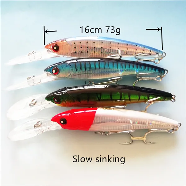 1358 9046-16cm Noeby 4 шт. 12 см/32 г 14 см/52 г 16 см/73 г Длинные литья жесткая приманка для рыбалки воблеры и крутящиеся приманки бас Щука Профессиональный гольян - Цвет: 1358 9046-16cm