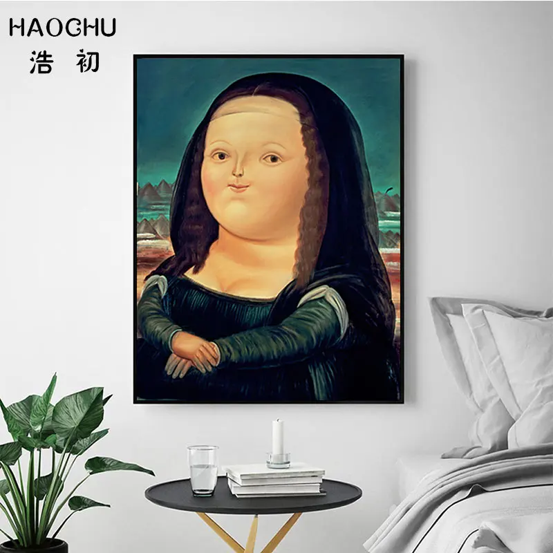 Classic Carton Art Figures Home Decorative Pictures A Cute Woman Wearing The Religious Clothing Smiling Paintings Canvas Posters | Дом и сад