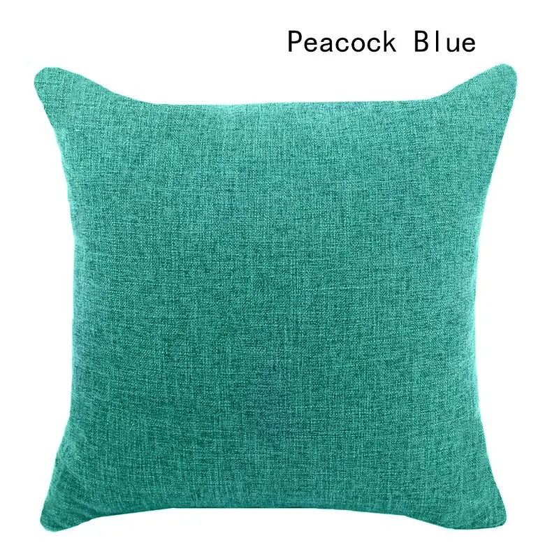 peacock blue Высококачественная однотонная наволочка для дивана 30x50/40x40/45x45/40x60/50x50/55x55/60x60 см декоративная наволочка чехол - Цвет: peacock blue