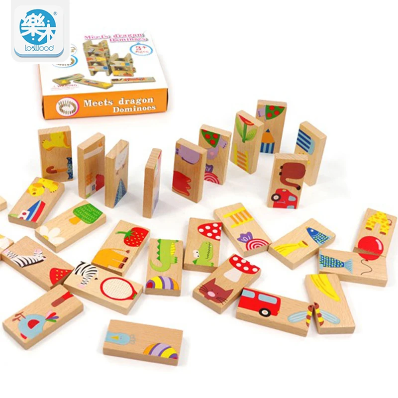 Детские игрушки животных 28 шт. строительные блоки деревянные из бука дерево