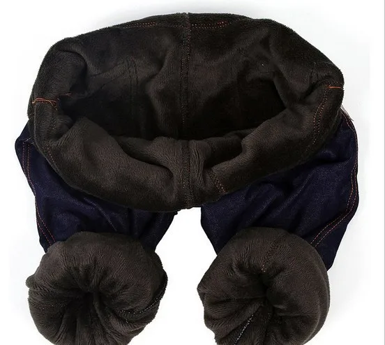 Женские джинсовые леггинсы утепленные штаны из джинсовой ткани без застежки с