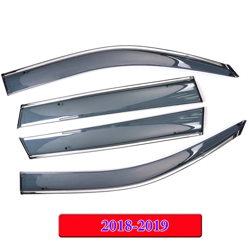 

QCBXYYXH Car Styling Awnings Shelters 4pcs Window Visors For Toyota Prado 2010-2019 Sun Rain Shield window trim Stickers Covers