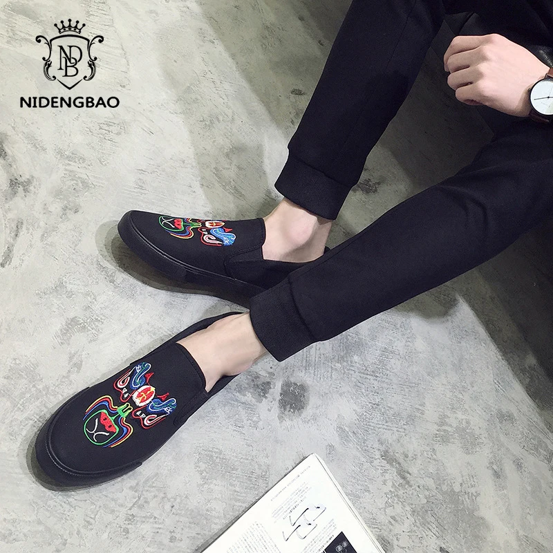 NIDENGBAO 2020 Summer Brand Men's Casual Shoes Breathable Canvas High Quality Male Fashion Embroidery Walk for Men | Обувь