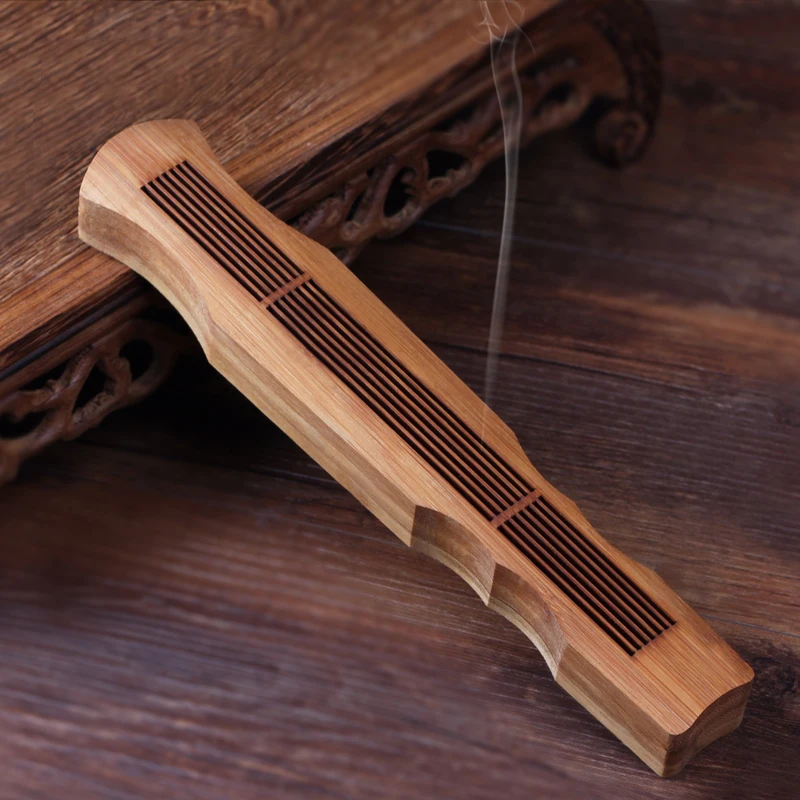 Курильница из бамбука Guqin Zen палочки с подставкой для ладаном деревянная