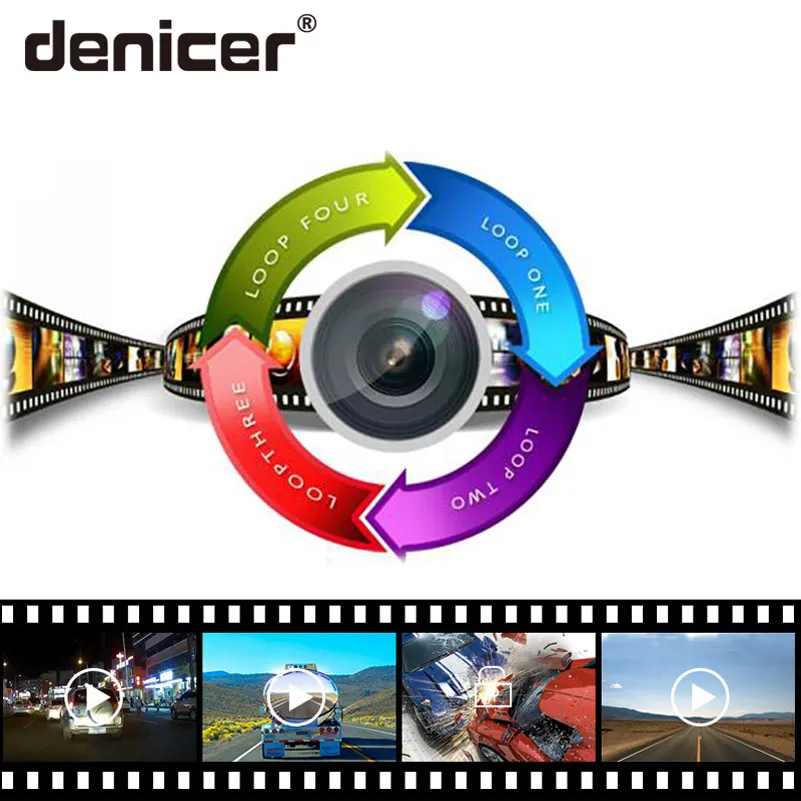 Denicer FHD 1080P Автомобильный видеорегистратор камера зеркало двойной объектив