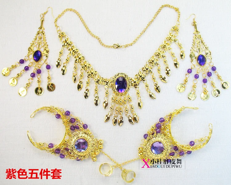 Headdress Earrings Bracelet Necklace Five pcs set Indian Belly Dance Jewelry Sets Party | Украшения и аксессуары