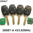 Пульт дистанционного управления для Honda Accord Element S0087-A 433, CR-V, Fit City Jazz Odyssey shutcivic Car, Fobik, HR-V МГц