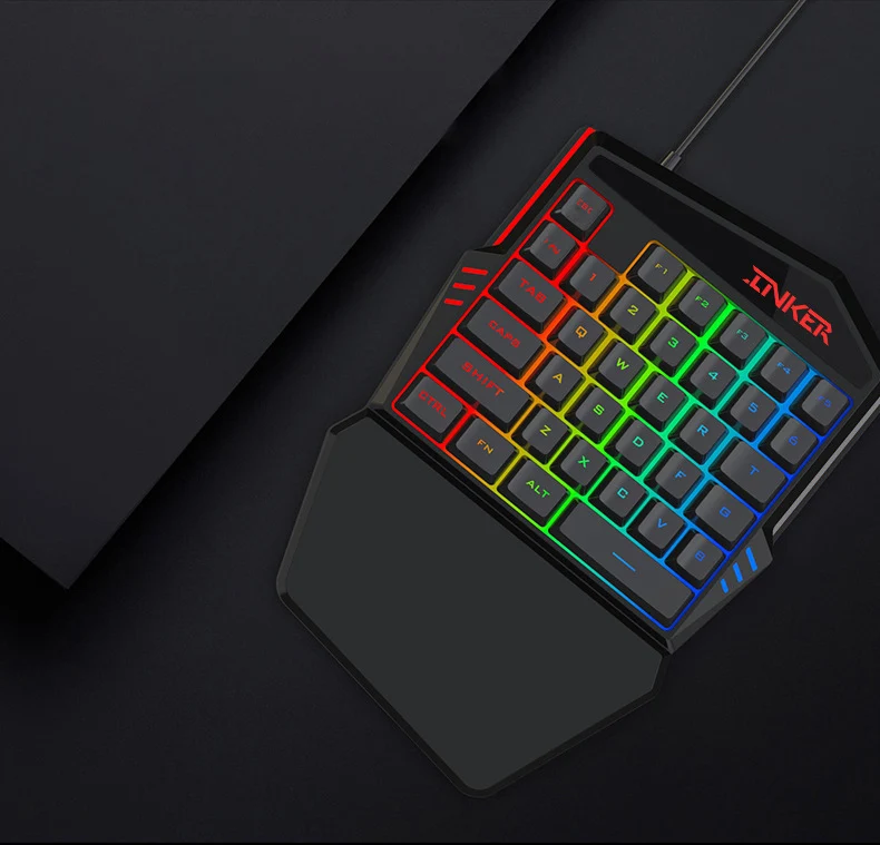 Игровая клавиатура механическая мини K 35 клавиша светодиодный Usb эргономичная Одноручная Проводная клавиатура 1,5 метров для ПК мини клавиатура