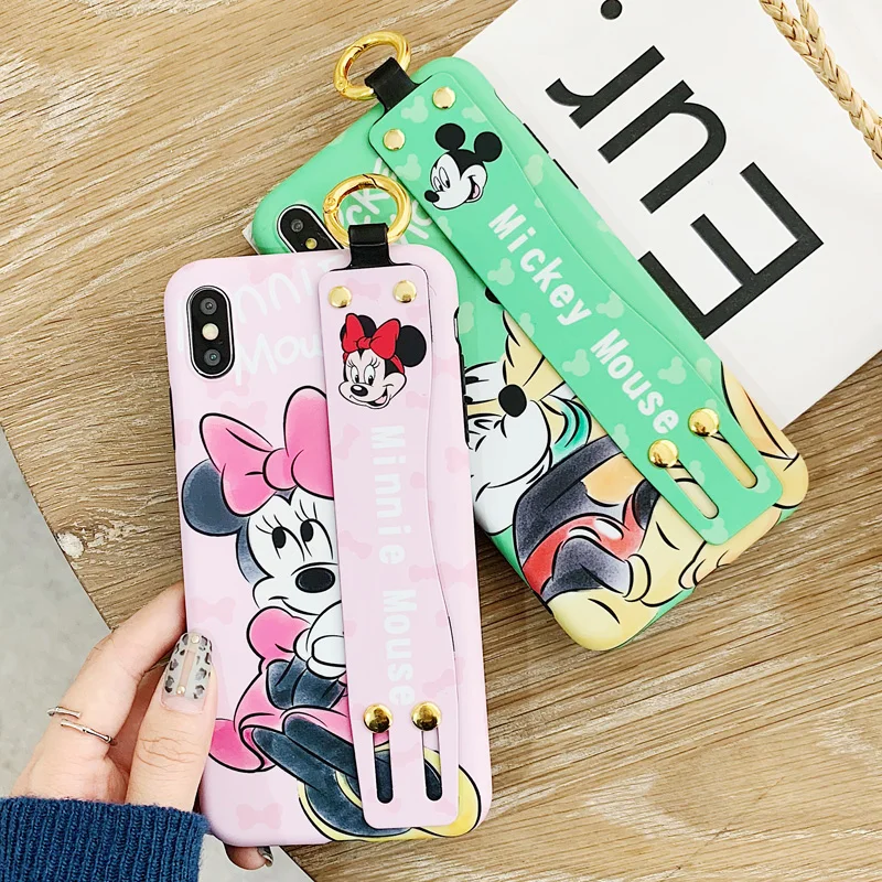 Для iphone XR XS max X милый ремешок на запястье мягкий чехол для телефона для iphone 8plus 7 7plus 6 6S 6p мультяшный чехол с ромашками