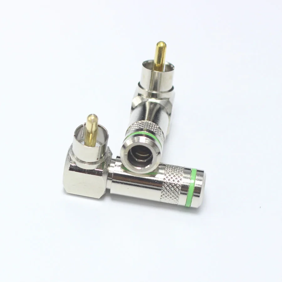 EClyxun 3 шт./лот высококачественный L образный прямоугольный разъем RCA штекер без