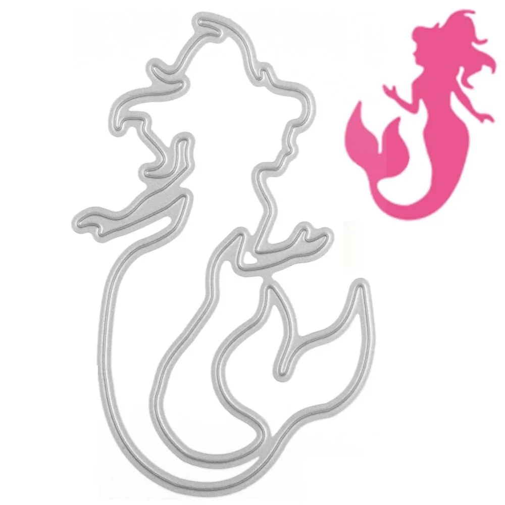 Новый трафарет принцессы русалки для вырезания металла DIY скрапбукинга бумага