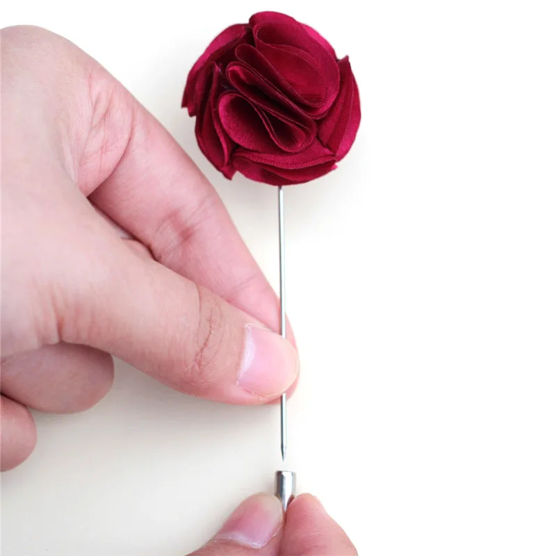 

Recommend Kinds of Color Satin Rose Groom Boutonniere Silver Pin Marriag Men Groom Bride Flower Corsage Wedding Party XH1329
