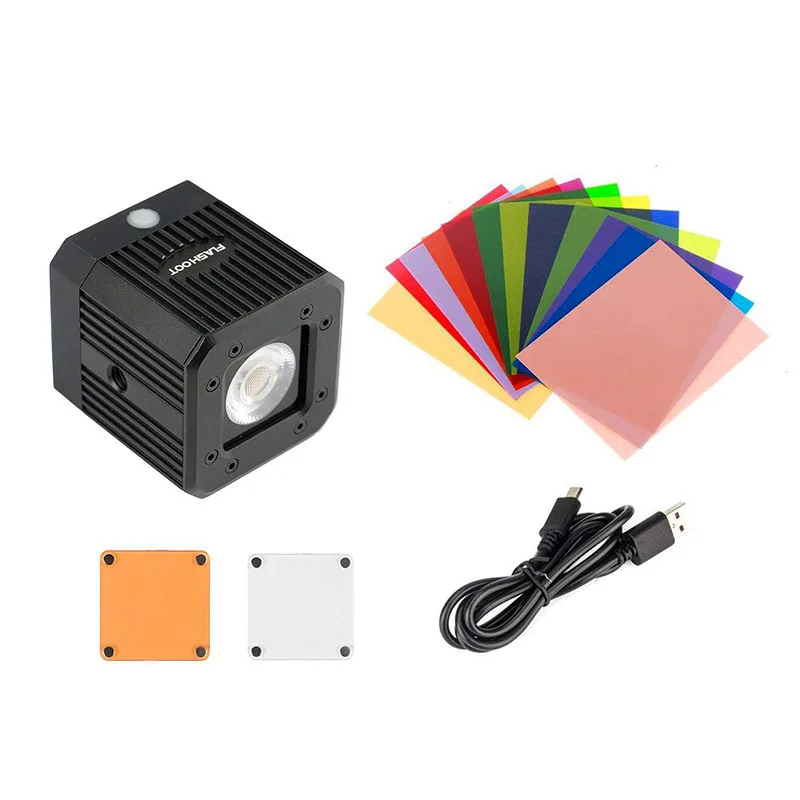 High Quality Waterproof Mini COB Video Light 2 Diffusers+12 Filters Compatible Canon Nikon Panasonic Phone | Электроника