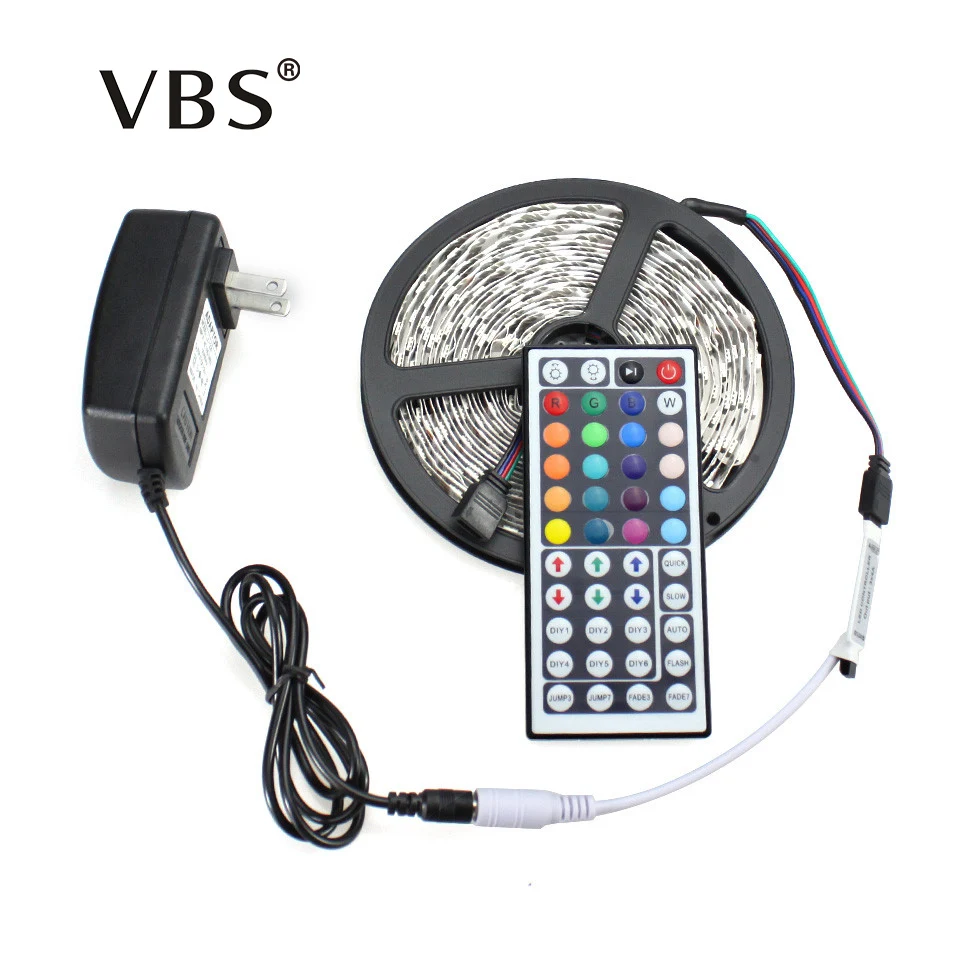 RGB Светодиодная лента 5050 5 м 300Led SMD 60LED/M лампы DC12V гибкий свет + 44key ИК пульт 3A силовое