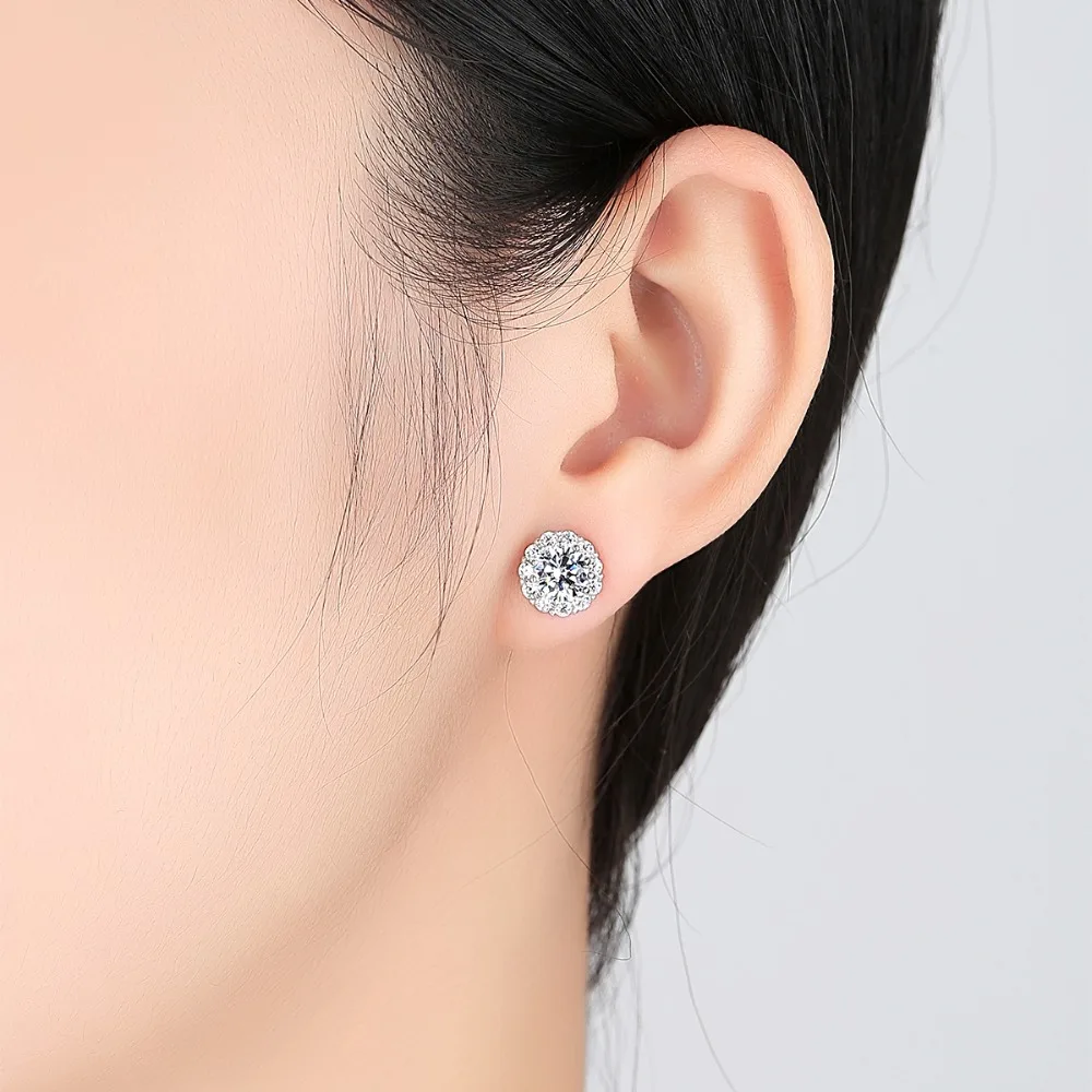 Pinannie натуральная 925 стерлингового серебра серьги стержня для Для женщин |