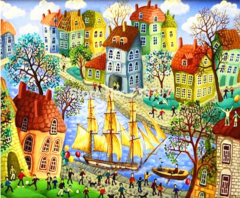 Алмазная живопись 5D своими руками пейзаж крест вышивка смолы полный